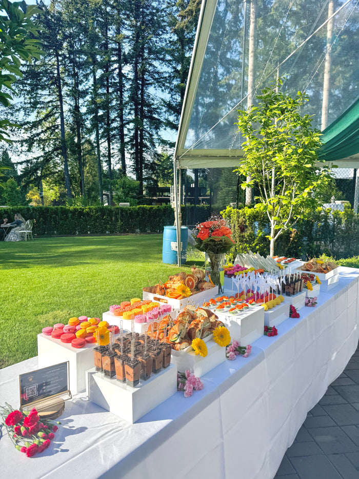 Vibrant Appetizer & Dessert Table for a Mehndi Party | Luxe Bites Inc